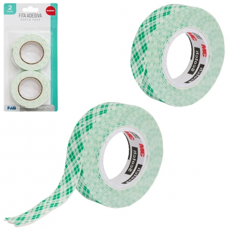 FITA ADESIVA DUPLA FACE DE ESPUMA INOVA COM 2 PECAS 18MMX1M