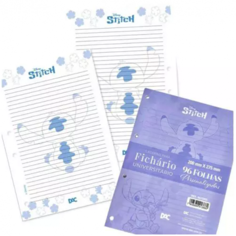 REFIL CADERNO ARGOLADO COLEGIAL 96 FOLHAS - STITCH