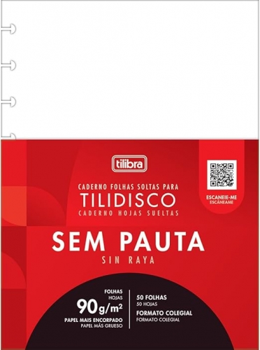 REFIL TILIDISCO SEM PAUTA 90G/M² - 50 FOLHAS