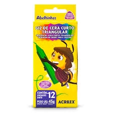 GIZ DE CERA CURTO 12 CORES - ACRILEX