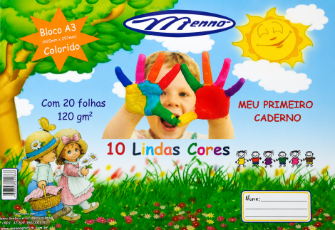 MEU PRIMEIRO CADERNO A3 MENNO - 20 FOLHAS