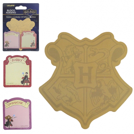BLOCO DE ANOTACAO STICKER COM MARCADOR DE PAGINA ADESIVO HARRY POTTER 60 FOLHAS