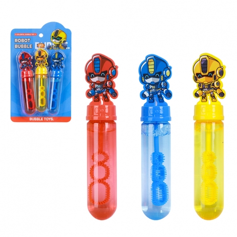 LANCA BOLHA DE SABAO NO TUBO ROBO ROBOT BUBBLE COM 3 PECAS
