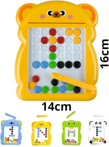 MINI LOUSA MAGNÉTICA INFANTIL COM CANETA E CARTAS-GUIA, BRINQUEDO EDUCATIVO PORTÁTIL, COORDENAÇÃO MOTORA