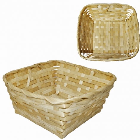 CESTO DE BAMBU QUADRADO MEDIO 24X10CM
