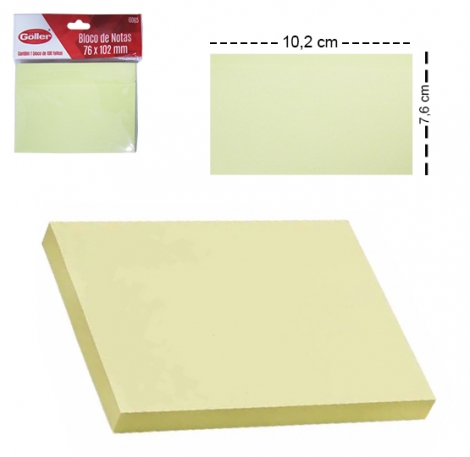 BLOCO DE ANOTACAO STICKER ADESIVO RETANGULAR C/100 FOLHAS 10,2X7,6CM