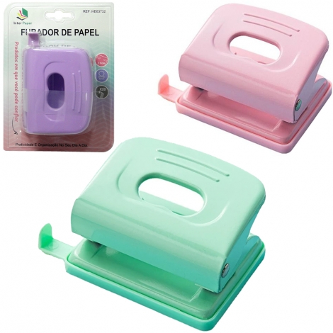 PERFURADOR DE PAPEL DE METAL DUPLO FURO INTER PAPER