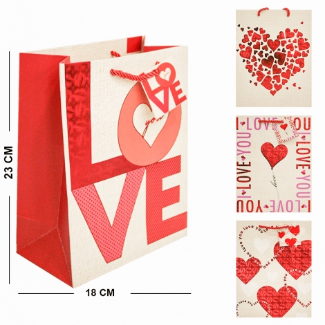 SACOLA DE PAPEL PARA PRESENTE LUXO LOVE