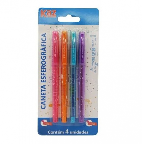 CANETA ESFER. 0.7 APAGAVEL 4 CORES KZ9503BL
