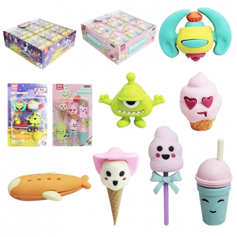 BORRACHA ESCOLAR DOCES / ESPACO TOP KIDS COM 6 PECAS