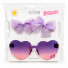 KIT BELEZA INFANTIL COM OCULOS CORACAO + 2 ACESSORIOS PARA CABELO PRESILHA LACO SUMMER