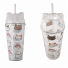 COPO COM TAMPA E CANUDO DE PLASTICO ANIMAIS 680ML